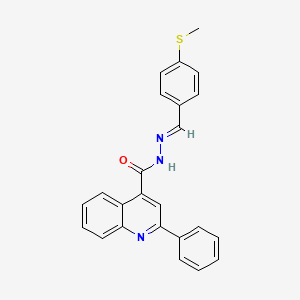 molecular formula C24H19N3OS B11688282 N'-[(E)-[4-(Methylsulfanyl)phenyl]methylidene]-2-phenylquinoline-4-carbohydrazide 