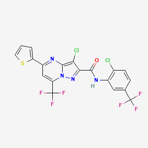 3-chloro-N-[2-chloro-5-(trifluoromethyl)phenyl]-5-(thiophen-2-yl)-7-(trifluoromethyl)pyrazolo[1,5-a]pyrimidine-2-carboxamide