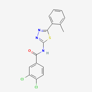 molecular formula C16H11Cl2N3OS B11688332 3,4-dichloro-N-[5-(2-methylphenyl)-1,3,4-thiadiazol-2-yl]benzamide 