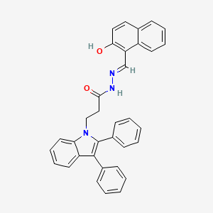 molecular formula C34H27N3O2 B11688364 3-(2,3-diphenyl-1H-indol-1-yl)-N'-[(E)-(2-hydroxynaphthalen-1-yl)methylidene]propanehydrazide 