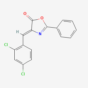 molecular formula C16H9Cl2NO2 B11688367 (4Z)-4-(2,4-Dichlorobenzylidene)-2-phenyl-1,3-oxazol-5(4H)-one CAS No. 59698-66-7