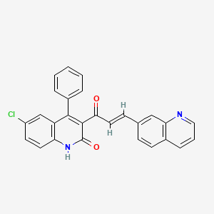 (E)-6-chloro-4-phenyl-3-(3-(quinolin-7-yl)acryloyl)quinolin-2(1H)-one