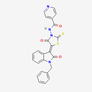 N-[(5Z)-5-(1-benzyl-2-oxo-1,2-dihydro-3H-indol-3-ylidene)-4-oxo-2-thioxo-1,3-thiazolidin-3-yl]pyridine-4-carboxamide