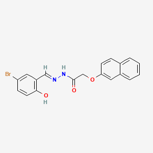 molecular formula C19H15BrN2O3 B11688401 N'-[(E)-(5-bromo-2-hydroxyphenyl)methylidene]-2-(naphthalen-2-yloxy)acetohydrazide 