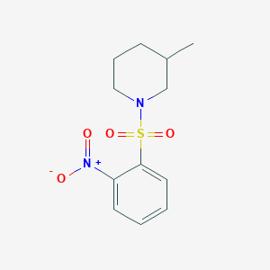 molecular formula C12H16N2O4S B11688409 3-Methyl-1-(2-nitro-benzenesulfonyl)-piperidine 