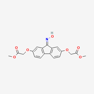 molecular formula C19H17NO7 B11688429 (9-Hydroxyimino-7-methoxycarbonylmethoxy-9H-fluoren-2-yloxy)-acetic acid, methyl ester 