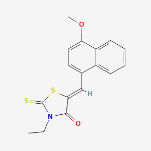 molecular formula C17H15NO2S2 B11688442 (5Z)-3-ethyl-5-[(4-methoxynaphthalen-1-yl)methylidene]-2-thioxo-1,3-thiazolidin-4-one 