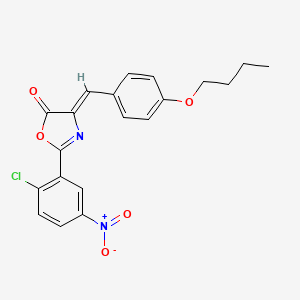 molecular formula C20H17ClN2O5 B11688448 (4Z)-4-(4-butoxybenzylidene)-2-(2-chloro-5-nitrophenyl)-1,3-oxazol-5(4H)-one 