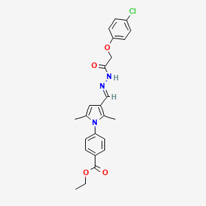 ethyl 4-{3-[(E)-{2-[(4-chlorophenoxy)acetyl]hydrazinylidene}methyl]-2,5-dimethyl-1H-pyrrol-1-yl}benzoate