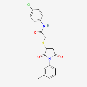 N-(4-chlorophenyl)-2-{[1-(3-methylphenyl)-2,5-dioxopyrrolidin-3-yl]sulfanyl}acetamide