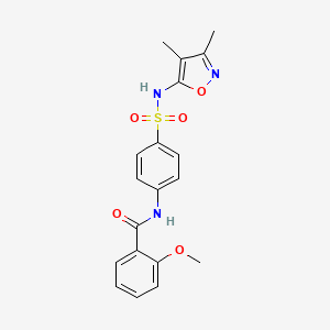 molecular formula C19H19N3O5S B11688472 N-[4-(3,4-Dimethyl-isoxazol-5-ylsulfamoyl)-phenyl]-2-methoxy-benzamide 