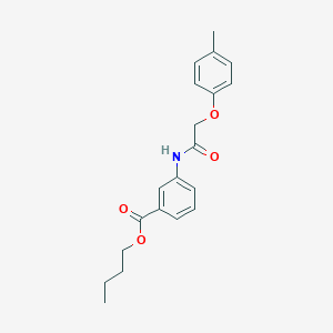 molecular formula C20H23NO4 B11688480 Butyl 3-{[(4-methylphenoxy)acetyl]amino}benzoate 