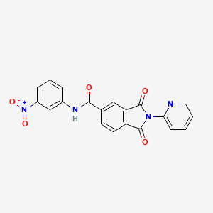 molecular formula C20H12N4O5 B11688486 N-(3-nitrophenyl)-1,3-dioxo-2-(pyridin-2-yl)-2,3-dihydro-1H-isoindole-5-carboxamide 