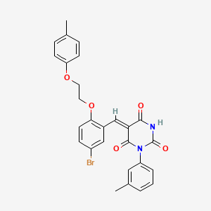 (5Z)-5-{5-bromo-2-[2-(4-methylphenoxy)ethoxy]benzylidene}-1-(3-methylphenyl)pyrimidine-2,4,6(1H,3H,5H)-trione