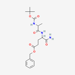 molecular formula C20H29N3O6 B11688506 Benzyl 4-(2-{[(tert-butoxy)carbonyl]amino}propanamido)-4-carbamoylbutanoate 