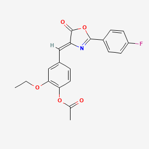 2-ethoxy-4-{(Z)-[2-(4-fluorophenyl)-5-oxo-1,3-oxazol-4(5H)-ylidene]methyl}phenyl acetate