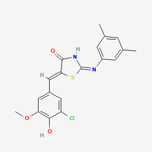 (2Z,5Z)-5-(3-chloro-4-hydroxy-5-methoxybenzylidene)-2-[(3,5-dimethylphenyl)imino]-1,3-thiazolidin-4-one