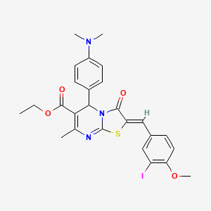 ethyl (2Z)-5-[4-(dimethylamino)phenyl]-2-(3-iodo-4-methoxybenzylidene)-7-methyl-3-oxo-2,3-dihydro-5H-[1,3]thiazolo[3,2-a]pyrimidine-6-carboxylate