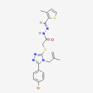 molecular formula C20H20BrN5OS2 B11688555 2-{[5-(4-bromophenyl)-4-(2-methyl-2-propenyl)-4H-1,2,4-triazol-3-yl]sulfanyl}-N'-[(E)-(3-methyl-2-thienyl)methylidene]acetohydrazide CAS No. 330838-30-7