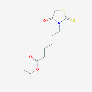 molecular formula C12H19NO3S2 B11688557 Methylethyl 6-(4-oxo-2-thioxo-1,3-thiazolidin-3-yl)hexanoate 