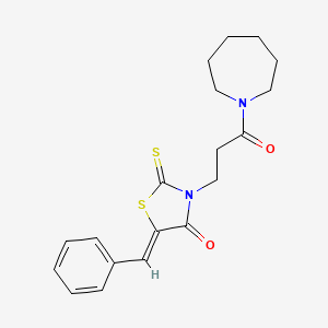 molecular formula C19H22N2O2S2 B11688573 3-(3-Azepan-1-yl-3-oxo-propyl)-5-benzylidene-2-thioxo-thiazolidin-4-one 