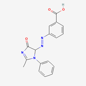 3-[(1E)-2-(2-Methyl-4-oxo-1-phenyl-4,5-dihydro-1H-imidazol-5-YL)diazen-1-YL]benzoic acid