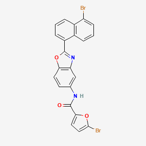 5-bromo-N-[2-(5-bromonaphthalen-1-yl)-1,3-benzoxazol-5-yl]furan-2-carboxamide