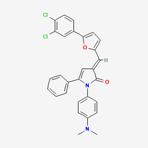 molecular formula C29H22Cl2N2O2 B11688605 (3E)-3-{[5-(3,4-dichlorophenyl)furan-2-yl]methylidene}-1-[4-(dimethylamino)phenyl]-5-phenyl-1,3-dihydro-2H-pyrrol-2-one 