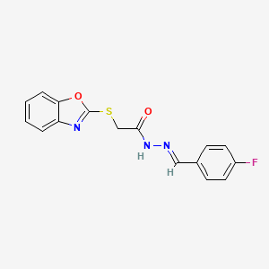 2-(1,3-benzoxazol-2-ylsulfanyl)-N'-[(E)-(4-fluorophenyl)methylidene]acetohydrazide