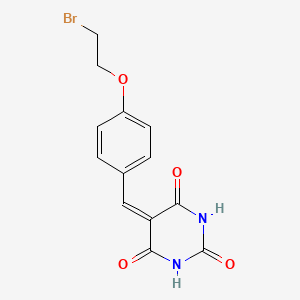 molecular formula C13H11BrN2O4 B11688646 5-[4-(2-bromoethoxy)benzylidene]pyrimidine-2,4,6(1H,3H,5H)-trione 