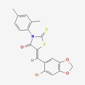 (5Z)-5-[(6-bromo-1,3-benzodioxol-5-yl)methylidene]-3-(2,4-dimethylphenyl)-2-thioxo-1,3-thiazolidin-4-one