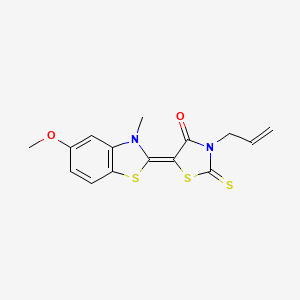 molecular formula C15H14N2O2S3 B11688676 (5Z)-3-Allyl-5-(5-methoxy-3-methyl-1,3-benzothiazol-2(3H)-ylidene)-2-thioxo-1,3-thiazolidin-4-one 