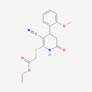 Ethyl {[3-cyano-4-(2-methoxyphenyl)-6-oxo-1,4,5,6-tetrahydropyridin-2-yl]sulfanyl}acetate