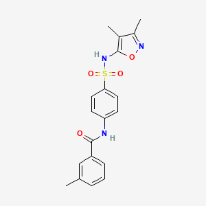 molecular formula C19H19N3O4S B11688707 N-{4-[(3,4-dimethyl-1,2-oxazol-5-yl)sulfamoyl]phenyl}-3-methylbenzamide 