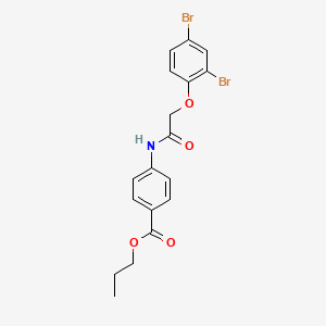 molecular formula C18H17Br2NO4 B11688724 Propyl 4-{[(2,4-dibromophenoxy)acetyl]amino}benzoate 