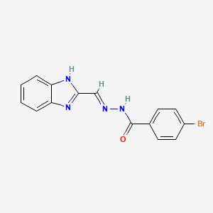 molecular formula C15H11BrN4O B11688744 N'-[(E)-1H-benzimidazol-2-ylmethylidene]-4-bromobenzohydrazide 