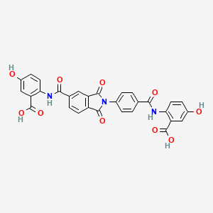 2-{[(4-{5-[(2-carboxy-4-hydroxyphenyl)carbamoyl]-1,3-dioxo-1,3-dihydro-2H-isoindol-2-yl}phenyl)carbonyl]amino}-5-hydroxybenzoic acid