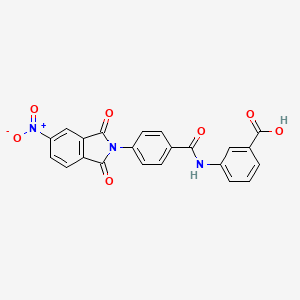 molecular formula C22H13N3O7 B11688800 3-({[4-(5-nitro-1,3-dioxo-1,3-dihydro-2H-isoindol-2-yl)phenyl]carbonyl}amino)benzoic acid 