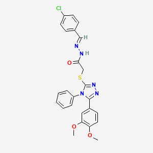 molecular formula C25H22ClN5O3S B11688821 N'-[(E)-(4-chlorophenyl)methylidene]-2-{[5-(3,4-dimethoxyphenyl)-4-phenyl-4H-1,2,4-triazol-3-yl]sulfanyl}acetohydrazide 