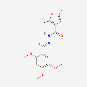 molecular formula C17H20N2O5 B11688832 2,5-dimethyl-N'-[(E)-(2,4,5-trimethoxyphenyl)methylidene]furan-3-carbohydrazide 