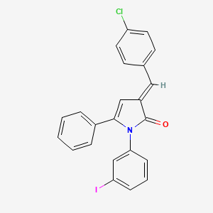 molecular formula C23H15ClINO B11688854 (3E)-3-(4-chlorobenzylidene)-1-(3-iodophenyl)-5-phenyl-1,3-dihydro-2H-pyrrol-2-one 