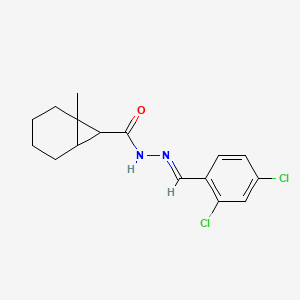 molecular formula C16H18Cl2N2O B11688887 N'-[(E)-(2,4-dichlorophenyl)methylidene]-1-methylbicyclo[4.1.0]heptane-7-carbohydrazide 