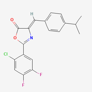 (4Z)-2-(2-chloro-4,5-difluorophenyl)-4-[4-(propan-2-yl)benzylidene]-1,3-oxazol-5(4H)-one