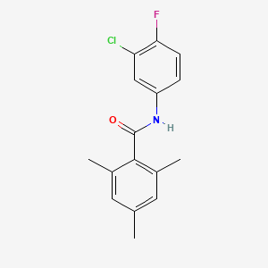 molecular formula C16H15ClFNO B11688948 N-(3-chloro-4-fluorophenyl)-2,4,6-trimethylbenzamide 