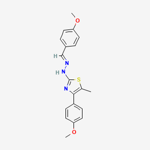 2-[(2E)-2-(4-methoxybenzylidene)hydrazinyl]-4-(4-methoxyphenyl)-5-methyl-1,3-thiazole