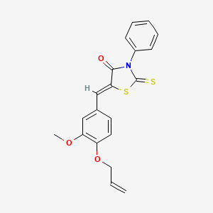 molecular formula C20H17NO3S2 B11688957 (5Z)-5-[3-methoxy-4-(prop-2-en-1-yloxy)benzylidene]-3-phenyl-2-thioxo-1,3-thiazolidin-4-one 