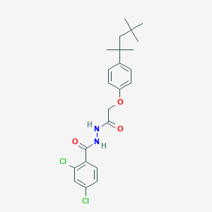 molecular formula C23H28Cl2N2O3 B11688958 N'-(2,4-dichlorobenzoyl)-2-[4-(1,1,3,3-tetramethylbutyl)phenoxy]acetohydrazide 