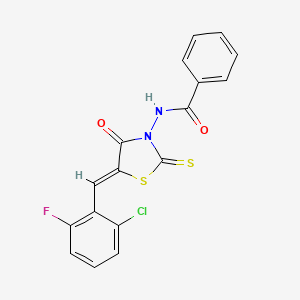 N-[(5Z)-5-(2-chloro-6-fluorobenzylidene)-4-oxo-2-thioxo-1,3-thiazolidin-3-yl]benzamide