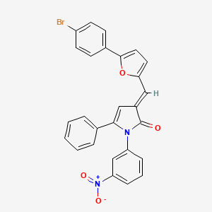 (3E)-3-{[5-(4-bromophenyl)furan-2-yl]methylidene}-1-(3-nitrophenyl)-5-phenyl-1,3-dihydro-2H-pyrrol-2-one