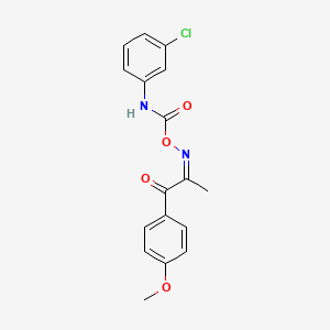 molecular formula C17H15ClN2O4 B11688988 (2Z)-2-({[(3-chlorophenyl)carbamoyl]oxy}imino)-1-(4-methoxyphenyl)propan-1-one 